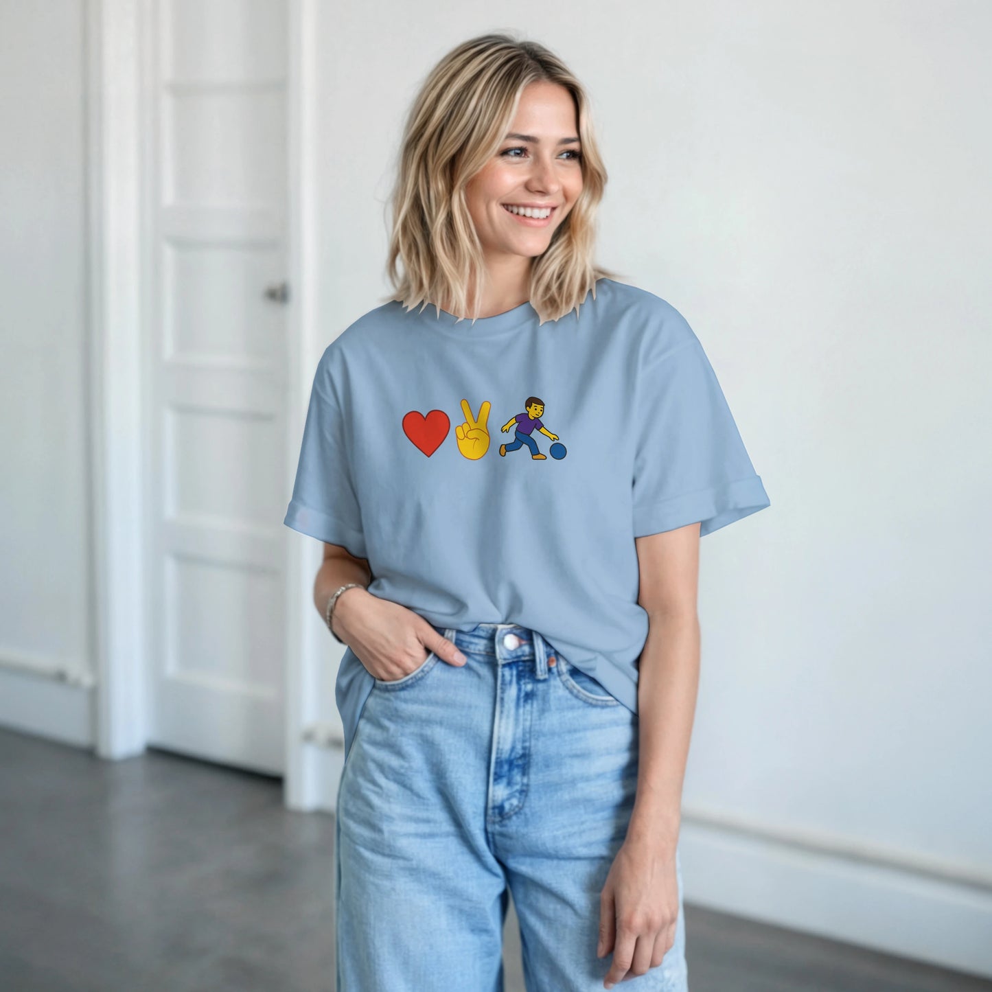 Heavyweight Unisex Crewneck T-shirt | Love2Bowl