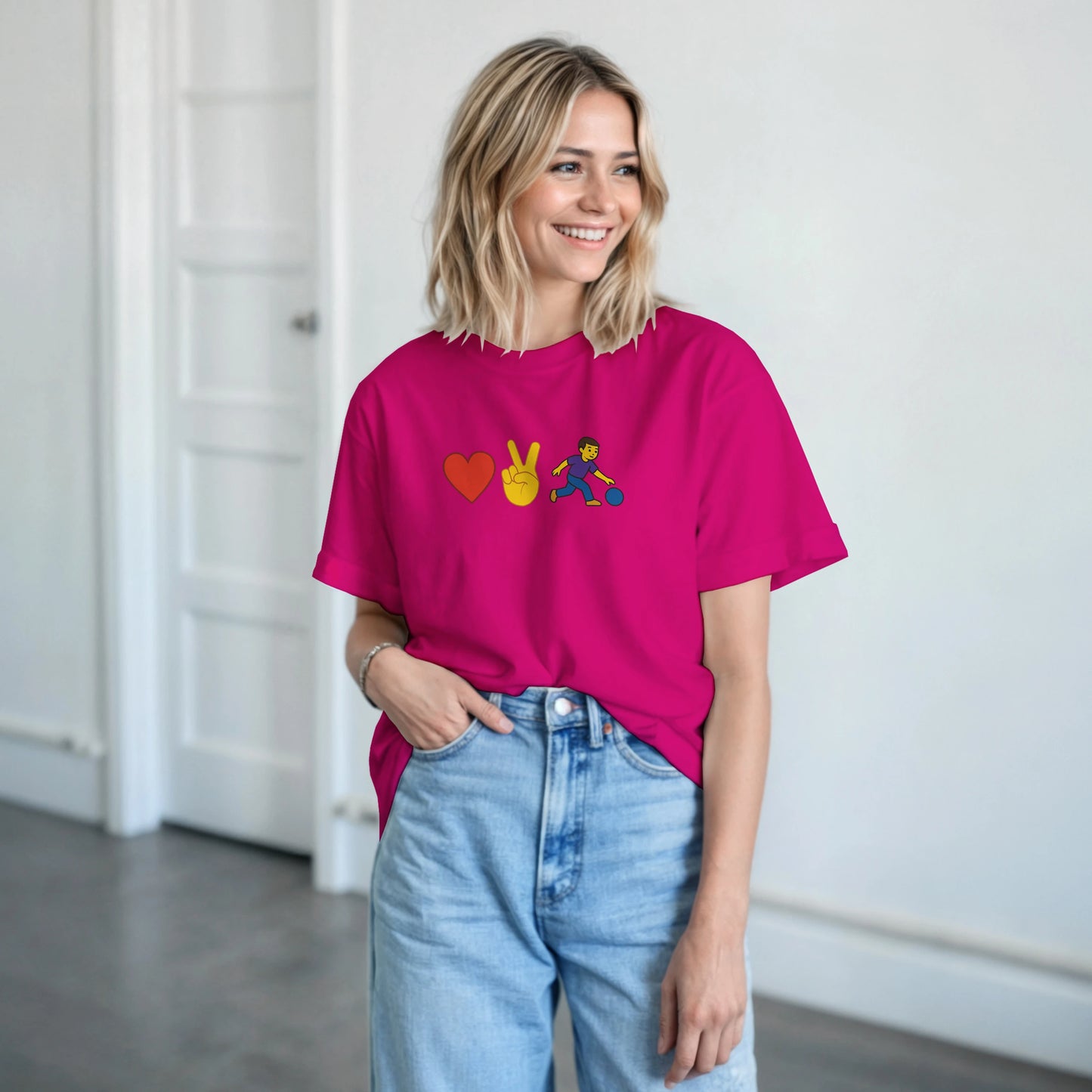 Heavyweight Unisex Crewneck T-shirt | Love2Bowl