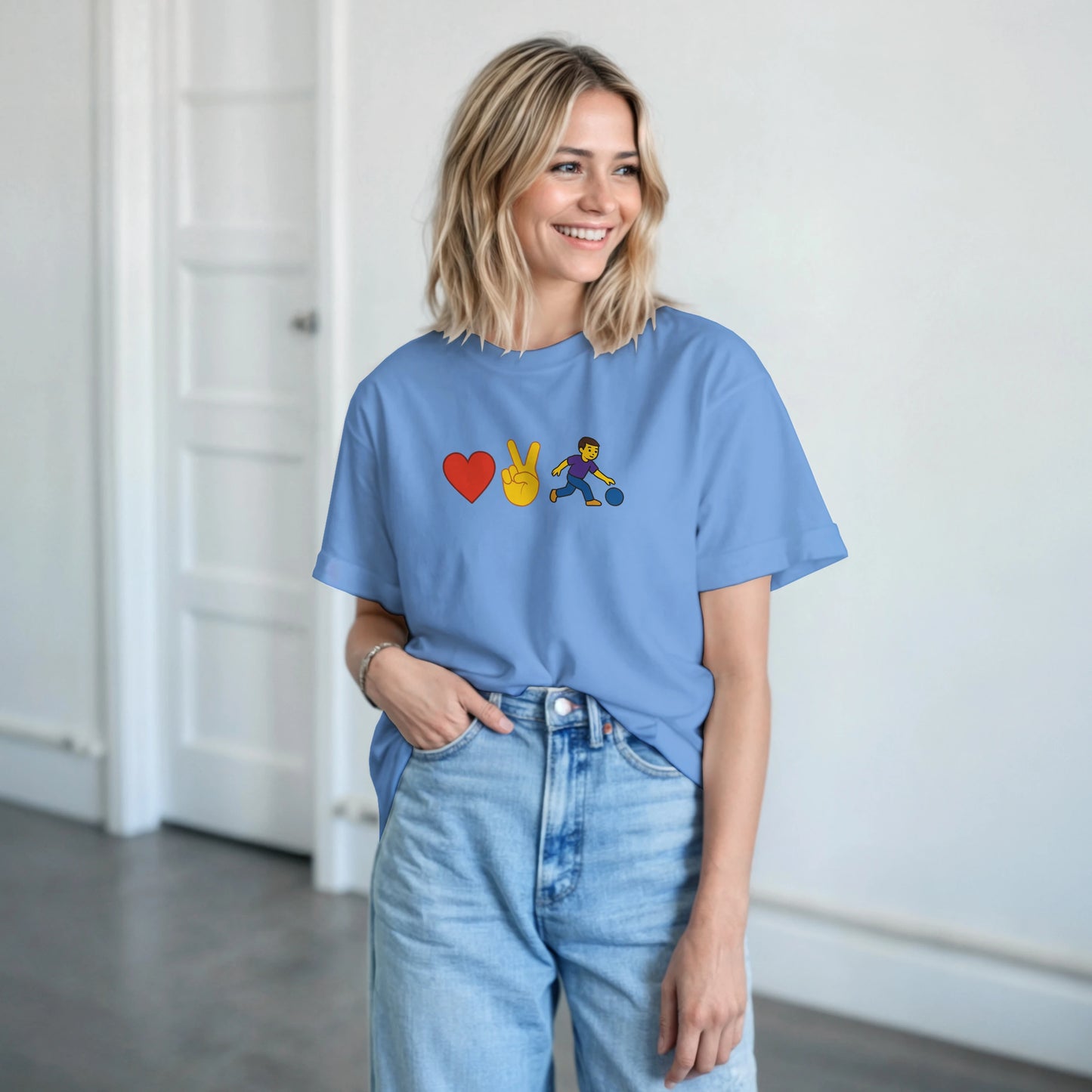 Heavyweight Unisex Crewneck T-shirt | Love2Bowl