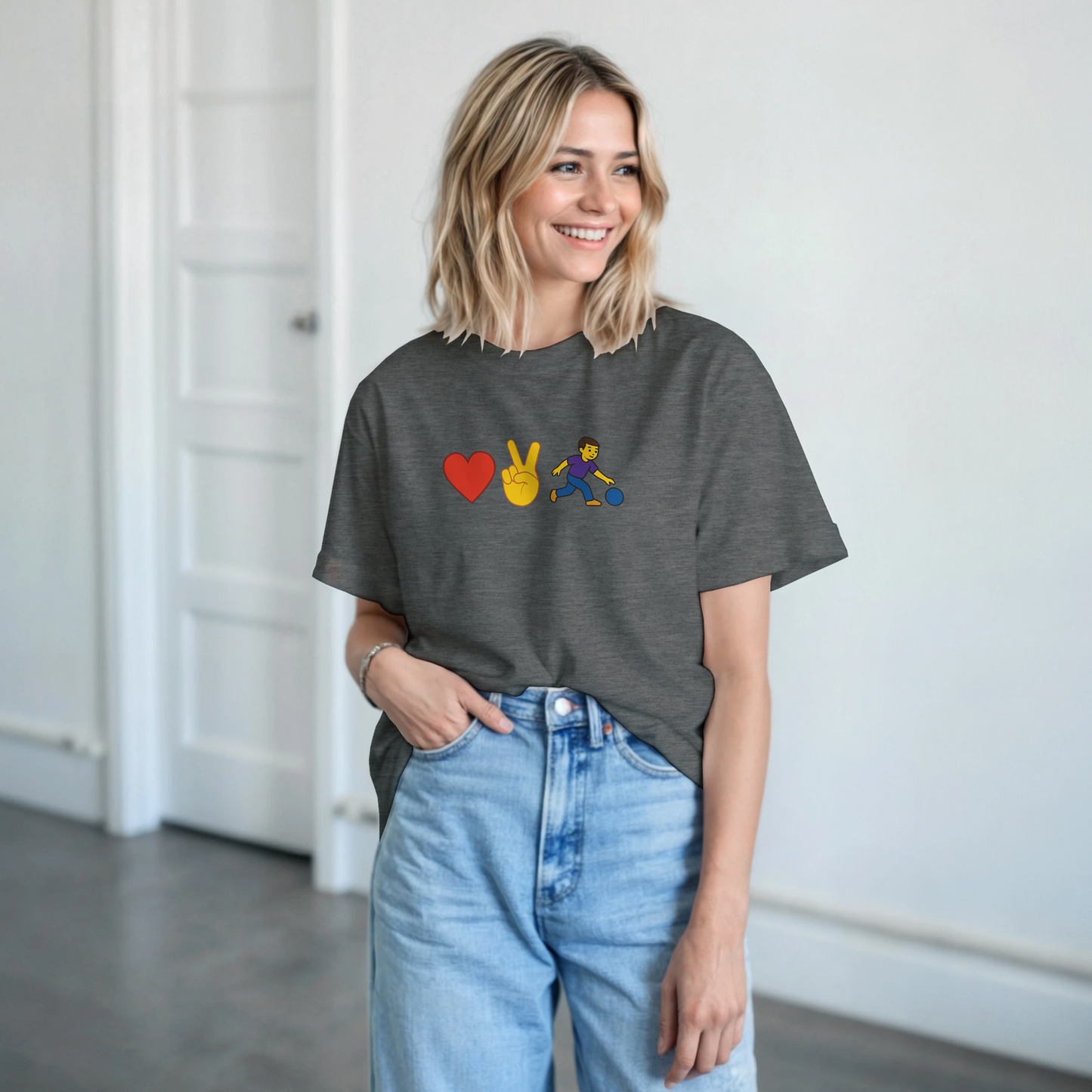 Heavyweight Unisex Crewneck T-shirt | Love2Bowl