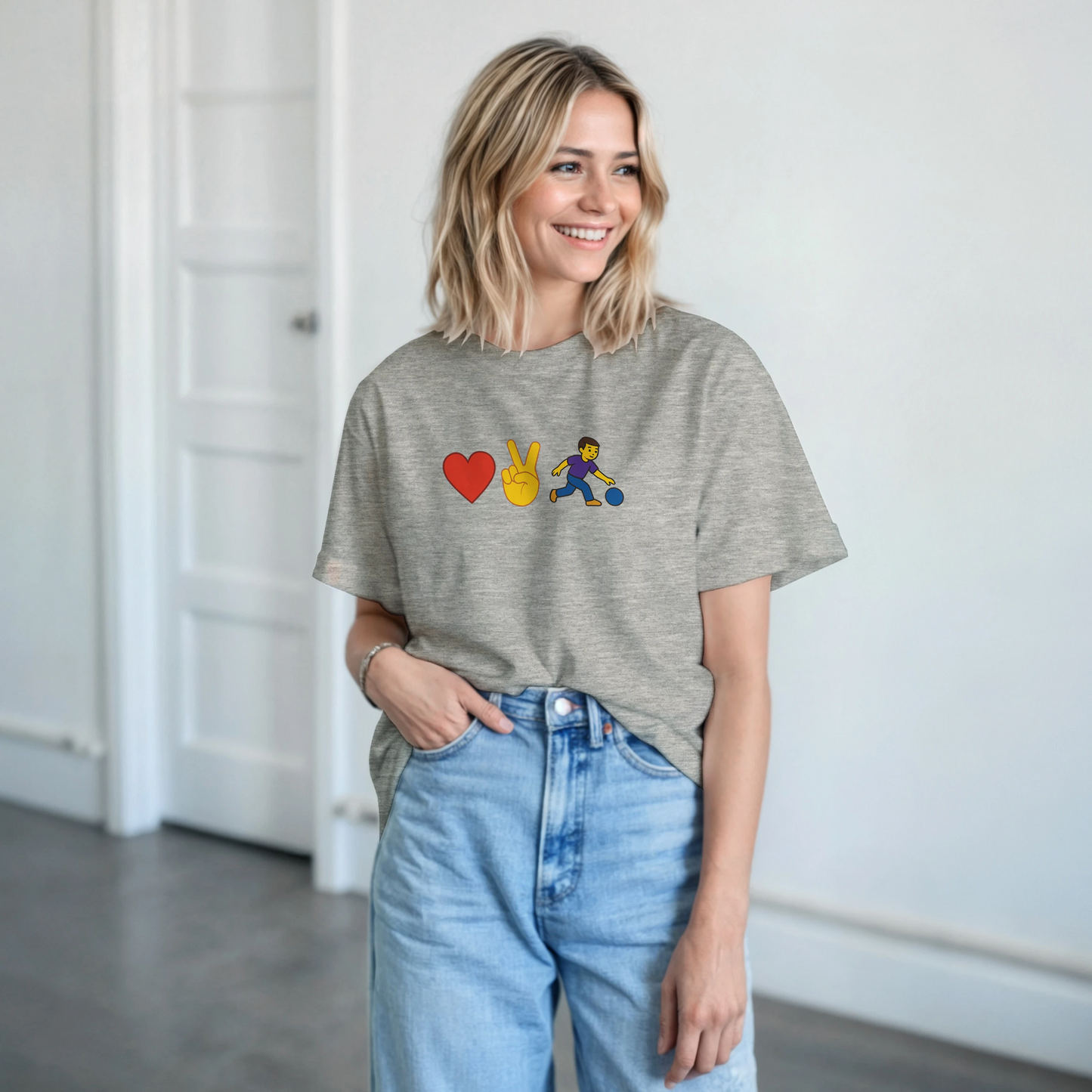 Heavyweight Unisex Crewneck T-shirt | Love2Bowl