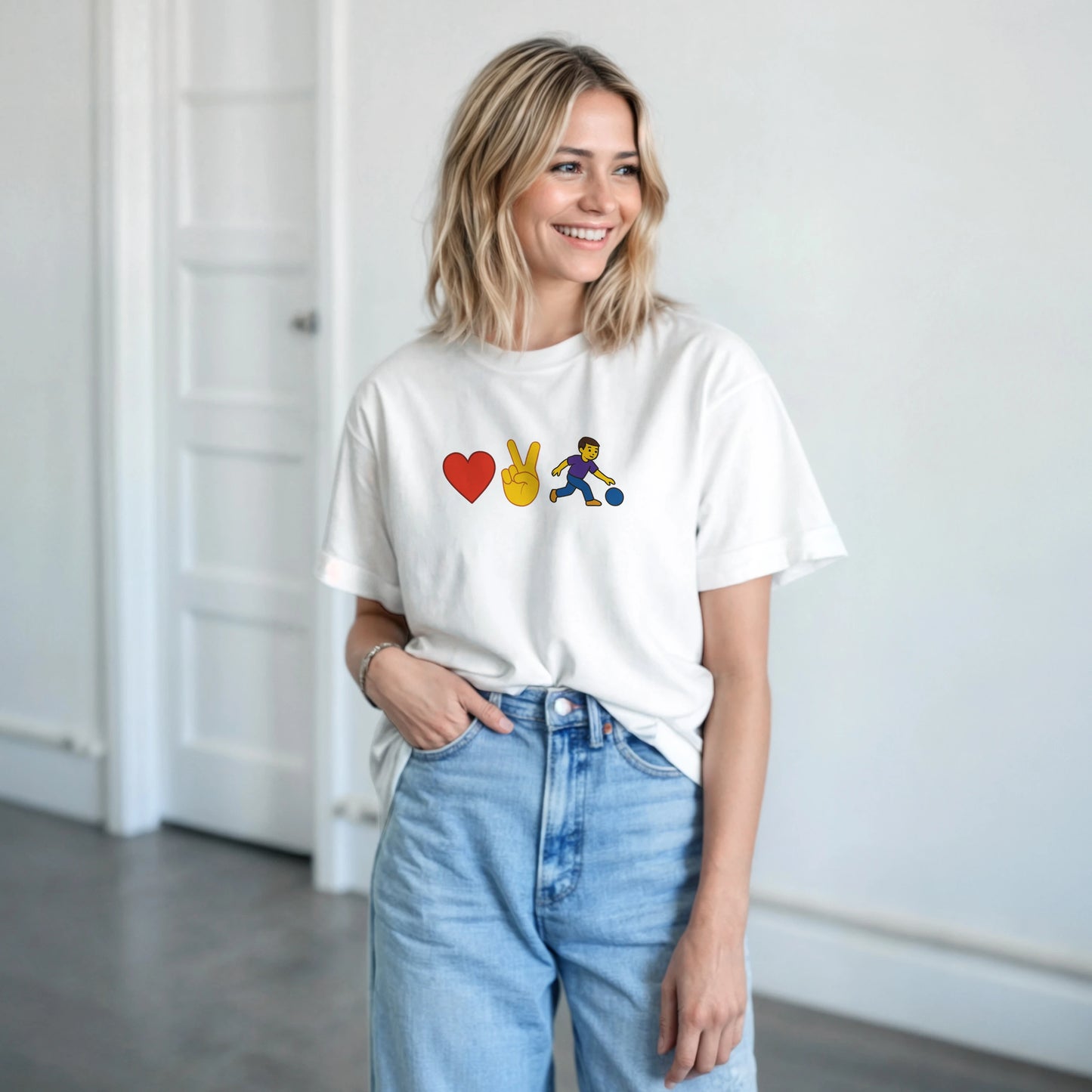 Heavyweight Unisex Crewneck T-shirt | Love2Bowl