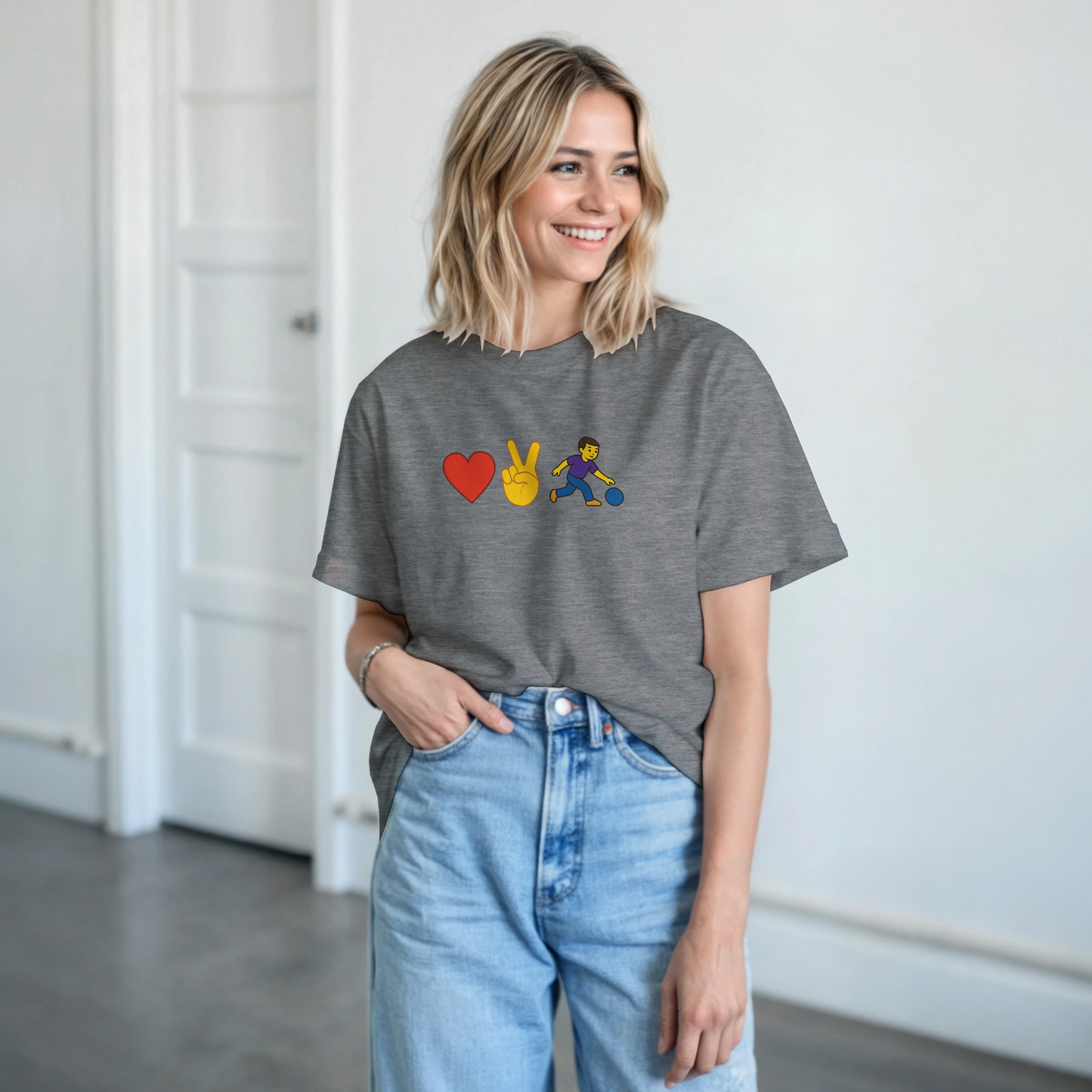Heavyweight Unisex Crewneck T-shirt | Love2Bowl