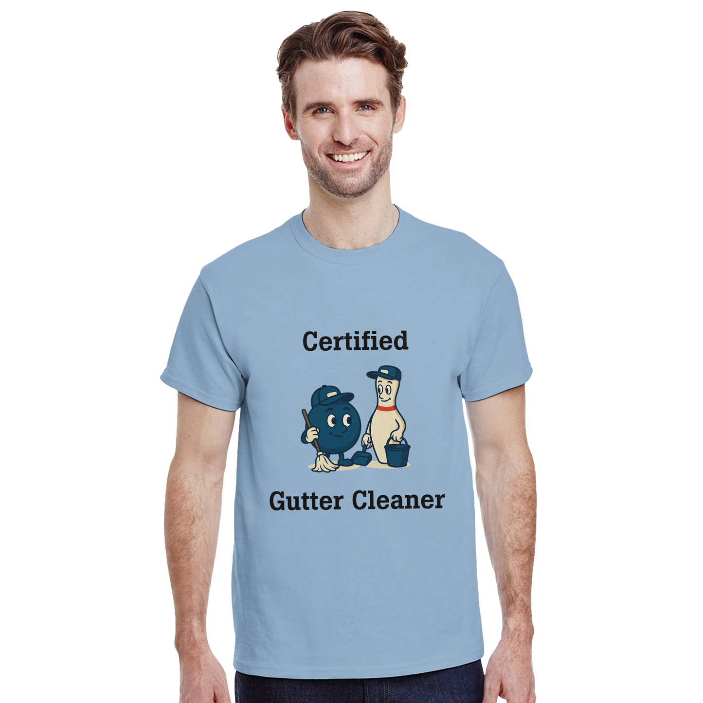 Heavyweight Unisex Crewneck T-shirt | Certified Gutter Cleaner