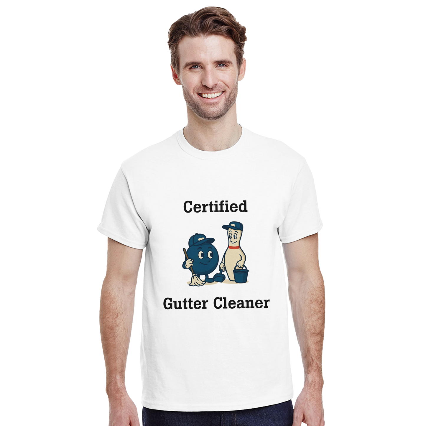 Heavyweight Unisex Crewneck T-shirt | Certified Gutter Cleaner